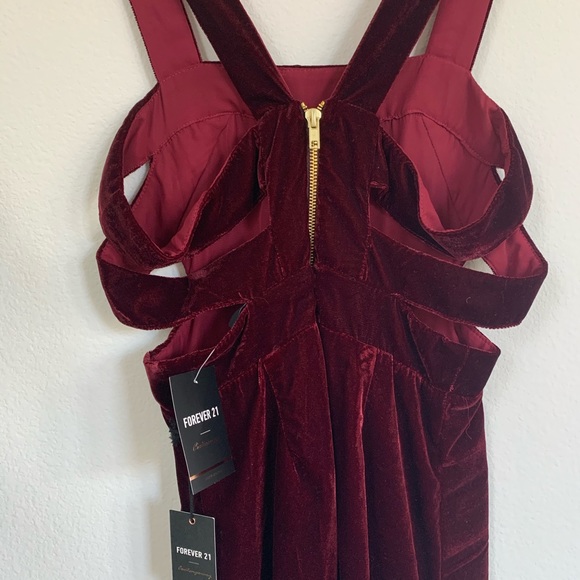 Maroon Velvet Dress - Picture 8 of 8